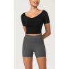 imageODODOS ODCLOUD 2Pack Lounge Yoga Shorts for Women 4quot  6quot  8quot 10quot High Waist Buttery Soft Biker ShortsBlackcharcoal