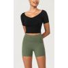 imageODODOS ODCLOUD 2Pack Lounge Yoga Shorts for Women 4quot  6quot  8quot 10quot High Waist Buttery Soft Biker ShortsBlackdark Olive