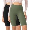 imageODODOS ODCLOUD 2Pack Lounge Yoga Shorts for Women 4quot  6quot  8quot 10quot High Waist Buttery Soft Biker ShortsBlackdark Olive