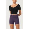 imageODODOS ODCLOUD 2Pack Lounge Yoga Shorts for Women 4quot  6quot  8quot 10quot High Waist Buttery Soft Biker ShortsBlackdark Purple
