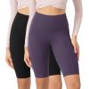 imageODODOS ODCLOUD 2Pack Lounge Yoga Shorts for Women 4quot  6quot  8quot 10quot High Waist Buttery Soft Biker ShortsBlackdark Purple