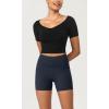 imageODODOS ODCLOUD 2Pack Lounge Yoga Shorts for Women 4quot  6quot  8quot 10quot High Waist Buttery Soft Biker ShortsBlackdeep Navy