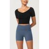 imageODODOS ODCLOUD 2Pack Lounge Yoga Shorts for Women 4quot  6quot  8quot 10quot High Waist Buttery Soft Biker ShortsBlackink Blue