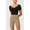 imageODODOS ODCLOUD 2Pack Lounge Yoga Shorts for Women 4quot  6quot  8quot 10quot High Waist Buttery Soft Biker ShortsBlacklight Brown
