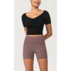 imageODODOS ODCLOUD 2Pack Lounge Yoga Shorts for Women 4quot  6quot  8quot 10quot High Waist Buttery Soft Biker ShortsBlackpurple Taupe