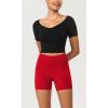 imageODODOS ODCLOUD 2Pack Lounge Yoga Shorts for Women 4quot  6quot  8quot 10quot High Waist Buttery Soft Biker ShortsBlackred