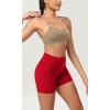 imageODODOS ODCLOUD 2Pack Lounge Yoga Shorts for Women 4quot  6quot  8quot 10quot High Waist Buttery Soft Biker ShortsBlackred