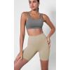 imageODODOS ODCLOUD 2Pack Lounge Yoga Shorts for Women 4quot  6quot  8quot 10quot High Waist Buttery Soft Biker ShortsBlackshaker Beige