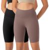 imageODODOS ODLEX 2Pack High Waist Workout Shorts for Women Tummy Control Workout Gym Athletic Biker Shorts6quot  8quot InseamBlackpurple Taupe