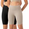 imageODODOS ODLEX 2Pack High Waist Workout Shorts for Women Tummy Control Workout Gym Athletic Biker Shorts6quot  8quot InseamBlacktaupe