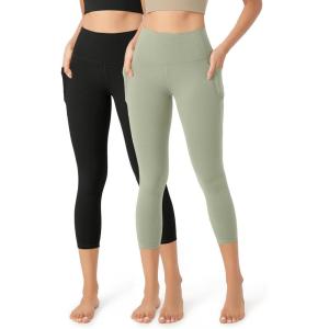 imageODODOS ODCLOUD 2Pack Buttery Soft Lounge Yoga Leggings with Pockets for Women 23quot  25quot  28quot High Waist Yoga PantsBlacklime Stone