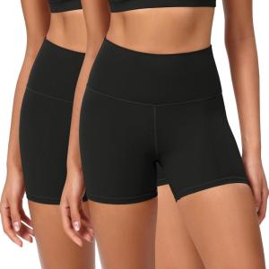 imageODODOS ODCLOUD 2Pack Lounge Yoga Shorts for Women 4quot  6quot  8quot 10quot High Waist Buttery Soft Biker Shorts1blackblack