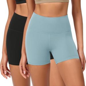 imageODODOS ODCLOUD 2Pack Lounge Yoga Shorts for Women 4quot  6quot  8quot 10quot High Waist Buttery Soft Biker ShortsBlackchambray