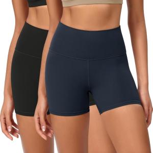 imageODODOS ODCLOUD 2Pack Lounge Yoga Shorts for Women 4quot  6quot  8quot 10quot High Waist Buttery Soft Biker ShortsBlackdeep Navy