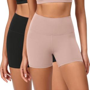 imageODODOS ODCLOUD 2Pack Lounge Yoga Shorts for Women 4quot  6quot  8quot 10quot High Waist Buttery Soft Biker ShortsBlackdusty Pink