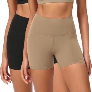 imageODODOS ODCLOUD 2Pack Lounge Yoga Shorts for Women 4quot  6quot  8quot 10quot High Waist Buttery Soft Biker ShortsBlacklight Brown