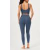 imageODODOS 2 Pack Buttery Soft Cross Waist Leggings for Women ODCLOUD 25quot  28quot Crossover Lounge Yoga PantsBlackink Blue