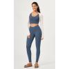 imageODODOS 2 Pack Buttery Soft Cross Waist Leggings for Women ODCLOUD 25quot  28quot Crossover Lounge Yoga PantsBlackink Blue