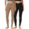 imageODODOS 2 Pack Buttery Soft Cross Waist Leggings for Women ODCLOUD 25quot  28quot Crossover Lounge Yoga PantsBlacklight Brown