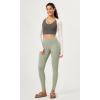 imageODODOS 2 Pack Buttery Soft Cross Waist Leggings for Women ODCLOUD 25quot  28quot Crossover Lounge Yoga PantsBlacklime Stone