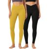 imageODODOS 2 Pack Buttery Soft Cross Waist Leggings for Women ODCLOUD 25quot  28quot Crossover Lounge Yoga PantsBlackmango Mint