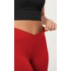 imageODODOS 2 Pack Buttery Soft Cross Waist Leggings for Women ODCLOUD 25quot  28quot Crossover Lounge Yoga PantsBlackred