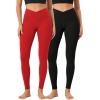 imageODODOS 2 Pack Buttery Soft Cross Waist Leggings for Women ODCLOUD 25quot  28quot Crossover Lounge Yoga PantsBlackred