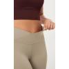 imageODODOS 2 Pack Buttery Soft Cross Waist Leggings for Women ODCLOUD 25quot  28quot Crossover Lounge Yoga PantsBlackshaker Beige