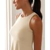 imageODODOS Casual Flare Tank Dress for Women Summer Sleeveless Sundress Mini Skater DressBeige