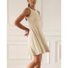 imageODODOS Casual Flare Tank Dress for Women Summer Sleeveless Sundress Mini Skater DressBeige