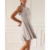 imageODODOS Casual Flare Tank Dress for Women Summer Sleeveless Sundress Mini Skater DressLight Beige