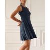 imageODODOS Casual Flare Tank Dress for Women Summer Sleeveless Sundress Mini Skater DressMidnight