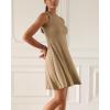 imageODODOS Casual Flare Tank Dress for Women Summer Sleeveless Sundress Mini Skater DressPeanut