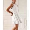 imageODODOS Casual Flare Tank Dress for Women Summer Sleeveless Sundress Mini Skater DressWhite