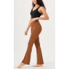 imageODODOS Cloud Feeling Crossover Flared Pants with Pockets for Women Cross Waist Bootcut Lounge Yoga Pants 30quot  32quot InseamCaramel