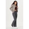 imageODODOS Cloud Feeling Crossover Flared Pants with Pockets for Women Cross Waist Bootcut Lounge Yoga Pants 30quot  32quot InseamCharcoal