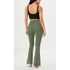 imageODODOS Cloud Feeling Crossover Flared Pants with Pockets for Women Cross Waist Bootcut Lounge Yoga Pants 30quot  32quot InseamDark Olive