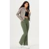 imageODODOS Cloud Feeling Crossover Flared Pants with Pockets for Women Cross Waist Bootcut Lounge Yoga Pants 30quot  32quot InseamDark Olive
