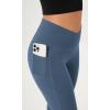 imageODODOS Cloud Feeling Crossover Flared Pants with Pockets for Women Cross Waist Bootcut Lounge Yoga Pants 30quot  32quot InseamInk Blue