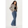 imageODODOS Cloud Feeling Crossover Flared Pants with Pockets for Women Cross Waist Bootcut Lounge Yoga Pants 30quot  32quot InseamInk Blue