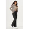 imageODODOS Cloud Feeling Crossover Flared Pants with Pockets for Women Cross Waist Bootcut Lounge Yoga Pants 30quot  32quot InseamOnyx Black Grey