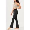 imageODODOS Cloud Feeling Crossover Flared Pants with Pockets for Women Cross Waist Bootcut Lounge Yoga Pants 30quot  32quot InseamOnyx Black Grey