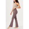 imageODODOS Cloud Feeling Crossover Flared Pants with Pockets for Women Cross Waist Bootcut Lounge Yoga Pants 30quot  32quot InseamPurple Taupe