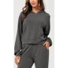 imageODODOS Modal Soft Long Sleeve Cropped Hoodie for Women Oversized Pullover Sweatshirts with PocketCharcoal