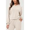 imageODODOS Modal Soft Long Sleeve Cropped Hoodie for Women Oversized Pullover Sweatshirts with PocketIvory