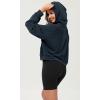 imageODODOS Modal Soft Long Sleeve Cropped Hoodie for Women Oversized Pullover Sweatshirts with PocketNavy