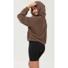 imageODODOS Modal Soft Long Sleeve Cropped Hoodie for Women Oversized Pullover Sweatshirts with PocketNutria