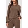 imageODODOS Modal Soft Long Sleeve Cropped Hoodie for Women Oversized Pullover Sweatshirts with PocketNutria