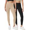 imageODODOS ODCLOUD 2Pack Buttery Soft Lounge Yoga Leggings for Women 23quot  25quot 28quot High Waist Yoga PantsBlackbeige