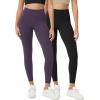 imageODODOS ODCLOUD 2Pack Buttery Soft Lounge Yoga Leggings for Women 23quot  25quot 28quot High Waist Yoga PantsBlackdark Purple